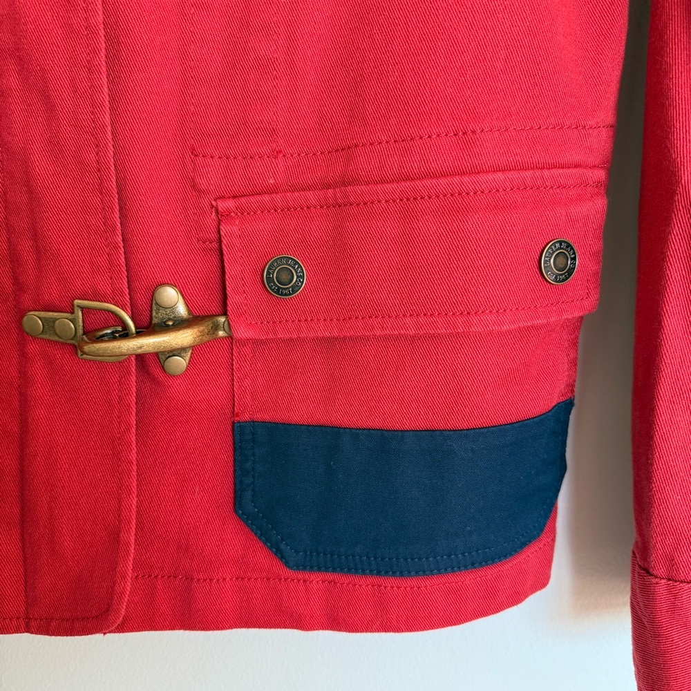 Ralph Lauren Vintage LRL Lauren Jean Co Red Toggle Fireman Jacket - Picture 5 of 7